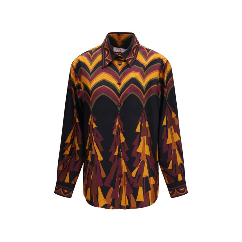 Pucci Women Silk Shirt In Baiadera Print